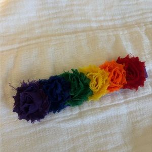 Baby girl rainbow flower elastic headband